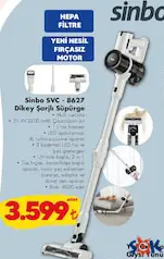 SİNBO SVC-8627 DİKEY ŞARJLI SÜPÜRGE